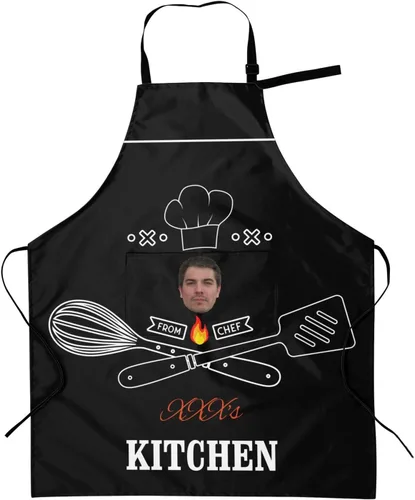 Vista 16 de Delantal personalizado para mujeres y hombres, delantal de cocina personalizado con bolsillos, delantales de chef personalizados