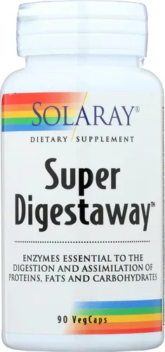 Vista 4 de SOLARAY Enzimas digestivas Super Digestaway - Pancreatina, papaína, jengibre, pepsina, betaína HCl, aloe vera y más - Apoyo a la digestión