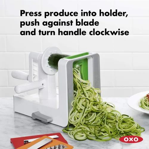 Vista 25 de OXO Good Grips - Espiralizador de mesa de 3 cuchillas con succión StrongHold