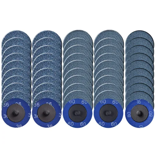 Vista 9 de Tshya Quick Change Grinding Disc, 50 Pcs 2 inch Sanding Discs, Zirconia Coated Roll Lock Disc for Surface Prep (36 Grit)