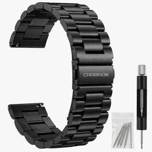 Vista 3 de CARBINOX Correa Duradera de 22mm Compatible con Relojes Inteligentes Ajustables, Ajuste Seguro