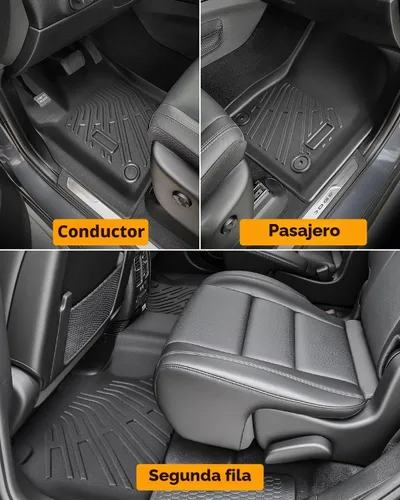 Vista 6 de Alfombrillas para suelo de Dodge Durango 2016-2025 2026 de 6 asientos, protector de carga para todo tipo de clima, TPE resistente, impermeable