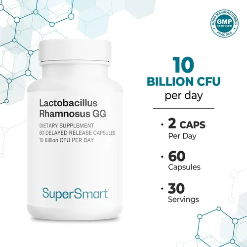 Vista 5 de Supersmart - Lactobacillus Rhamnosus GG 10 mil millones de UFC por día (probiótico LGG con inulina) - Apoyo digestivo e inmunológico - Salud