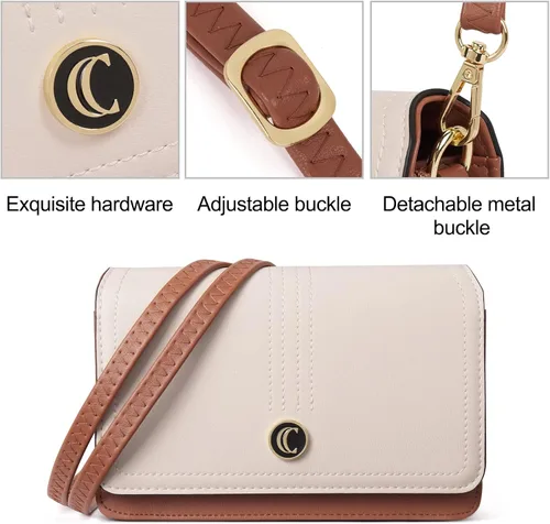 Vista 5 de CLUCI Carteras pequeñas para mujer, bolsos cruzados de moda, con solapa para teléfono celular