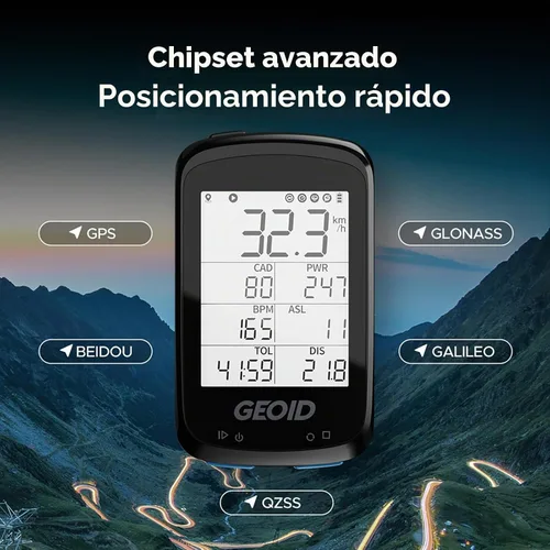 Vista 4 de GEOID CC500 Bike Computer GPS, velocímetro inalámbrico para bicicleta, ANT+ Bluetooth 2.5 pulgadas Bicicleta, IPX6 impermeable ciclismo computadora