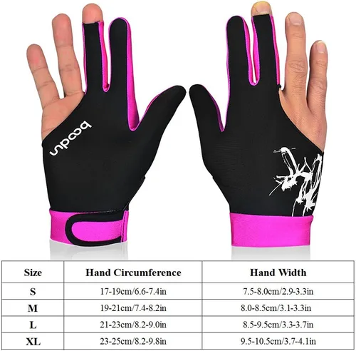 Vista 2 de Guantes de billar con 3 dedos para hombre y mujer, guantes de billar para hombre y mujer, guantes de billar Interceable