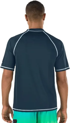 Vista 2 de Speedo Camiseta de natación UV de manga corta para hombre, ajuste holgado