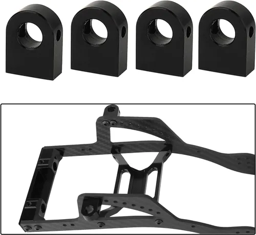 Vista 4 de 4 piezas de montaje de poste de cuerpo de aluminio CNC para Axial SCX10 PRO 1/10 RC Crawler Upgrade, 8G (negro)