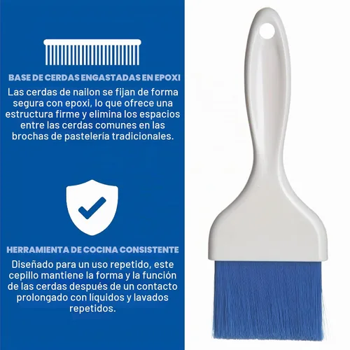 Vista 2 de Pincel de silicona/Pincel para repostería Carlisle Galaxy., 3", Azul