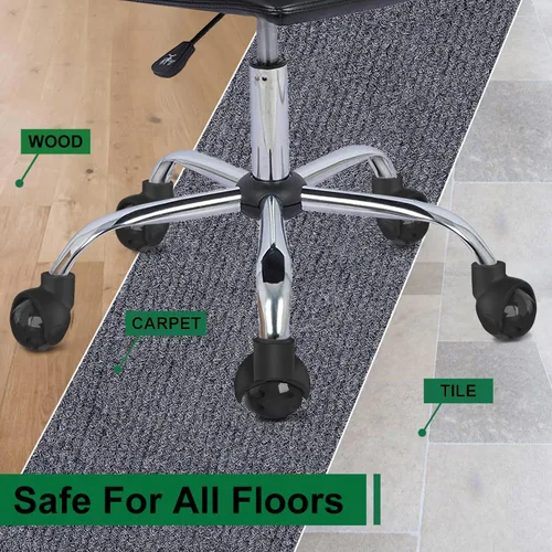 Vista 5 de Ruedas de repuesto para silla de oficina, ruedas de goma de 2 pulgadas para alfombras de piso de madera, juego de 5, ruedas resistentes para sillas