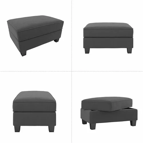 Vista 6 de Bush Home Otomana con almacenamiento, reposapiés para sala de estar con tapicería de tela apta para mascotas, moderna, colección Stockton, espiga