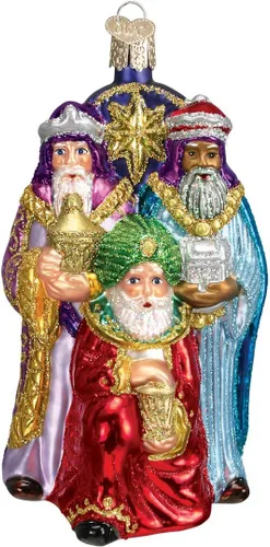 Vista 16 de Old World Christmas - Adornos de vidrio soplado para el árbol de Navidad, regalos espirituales, viaje a Egipto, decoración de navidad artesanal
