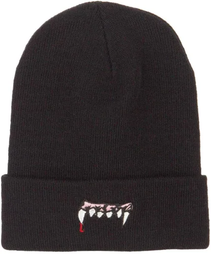 Vista 5 de e4Hats.com Vampire Fangs Bordado Long Beanie