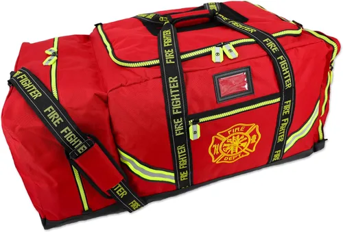 Vista 3 de Lightning X - Bolsa personalizable para equipo de bomberos con nombre bordado, 3XL, color rojo
