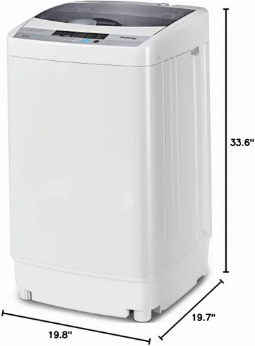 Vista 9 de Giantex Lavadora completamente automática, portátil, compacta, de 1.34 pies cúbicos, lavadora giratoria con bomba de drenaje, 10 programas, 8