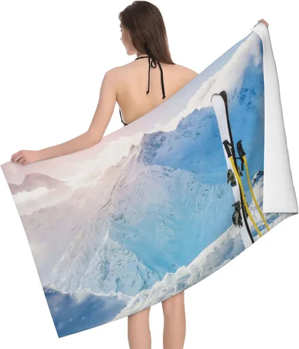 Vista 10 de Decktt Toalla de playa con cinta de casete, 32 x 52 pulgadas, toalla de camping de microfibra de secado rápido, súper absorbente, súper suave
