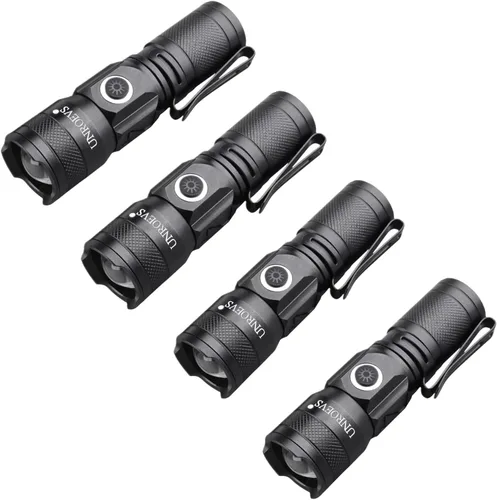 Vista 8 de UNROEVS Mini linterna recargable con imán, linternas de bolsillo de alto lúmenes con clip, luz LED compacta de 1200 lúmenes, pequeña luz y largo