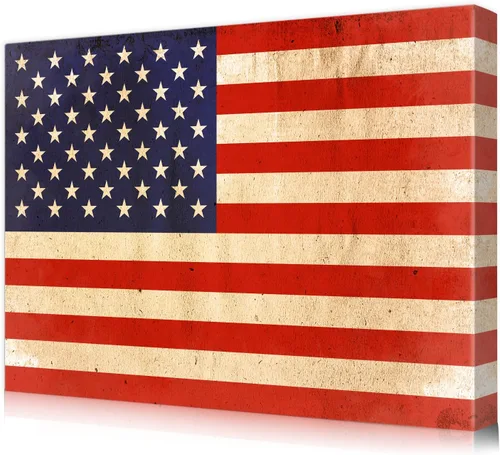 Vista 49 de DECORARTS - Arte de pared enmarcado con bandera de los Estados Unidos. Impresiones giclée en lienzo para decoración de pared. Total