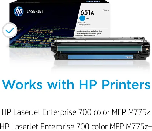 Vista 2 de HP Cartucho de tóner cian 651A Funciona LaserJet Enterprise 700 Color MFP Serie M775 CE341A