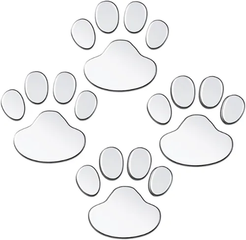 Vista 12 de AKOAK 4 calcomanías 3D con estampado de pata de perro, calcomanías para insignia de automóvil, calcomanías para parachoques de ventana de automóvil