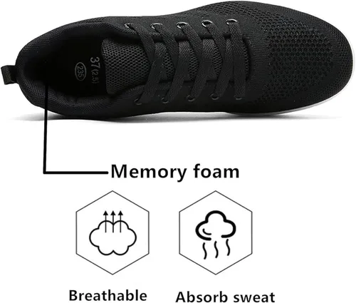 Vista 5 de Zapatos deportivos de moda con plataforma para mujer, de malla transpirable, ligeros, antideslizantes, para correr