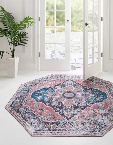 Vista 11 de Unique Loom Yara Collection - Alfombra de área - Aramis (2' x 3' 1" Rectángulo, azul marino/beige)