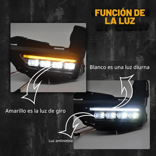 Vista 2 de Luces antiniebla LED para parachoques de Nissan Rogue 2017-2020 con DRL e intermitentes