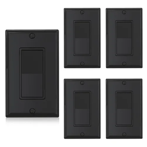Vista 10 de ELEGRP Interruptor de Luz Decorativo de 3 Vías, 15 Amperios, 120-277 Voltios, Reemplazo de Interruptor de Pared con Paleta Basculante de CA