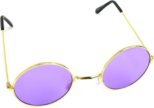 Vista 2 de Skeleteen Gafas hippie redondas moradas estilo hipster de los años 60 1 par Morado