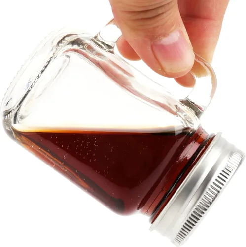 Vista 3 de Kingrol Paquete de 16 vasos de chupito de 2 onzas con tapas, tarros de vidrio para bebidas, postres, velas, manualidades