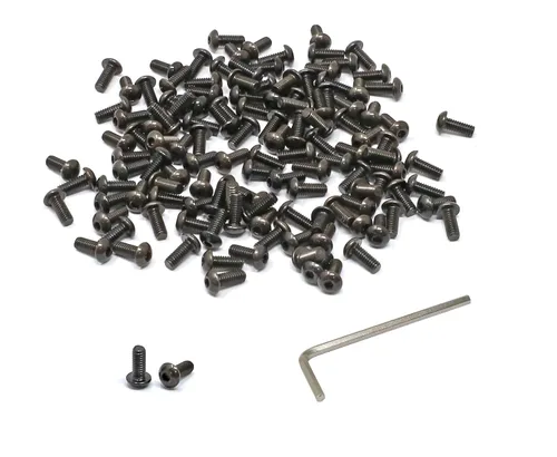 Vista 37 de iexcell 100 piezas de rosca M2.0.197 x 0.157 in paso de 0.018 in de acero aleado 10.9 grado hexagonal cabeza botón cabeza tornillo tornillo kit
