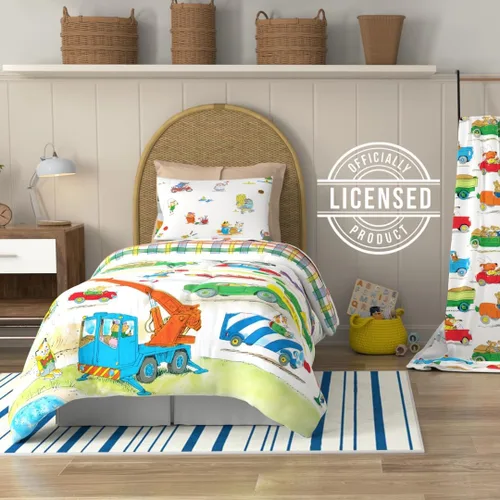 Vista 7 de Richard Scarry's Busy World Book - Ropa de cama para niños, edredón de microfibra súper suave reversible, Individual/Matrimonial