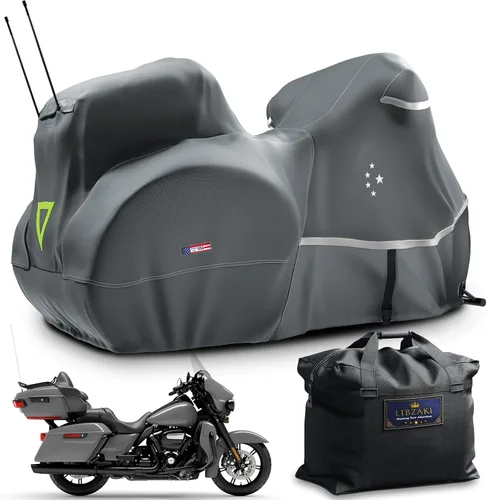 Vista 10 de Funda para motocicleta 420D resistente para todas las estaciones, universal, impermeable, protección al aire libre, 86" XL, funda para vehículo/negro