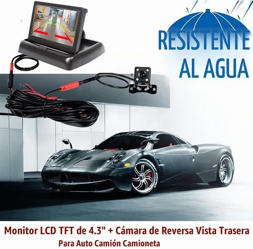 Vista 3 de Monitor plegable TFT LCD de 4.3 pulgadas para coche, cámara de respaldo inversa, cámara de respaldo para coche, sistema de aparcamiento de video