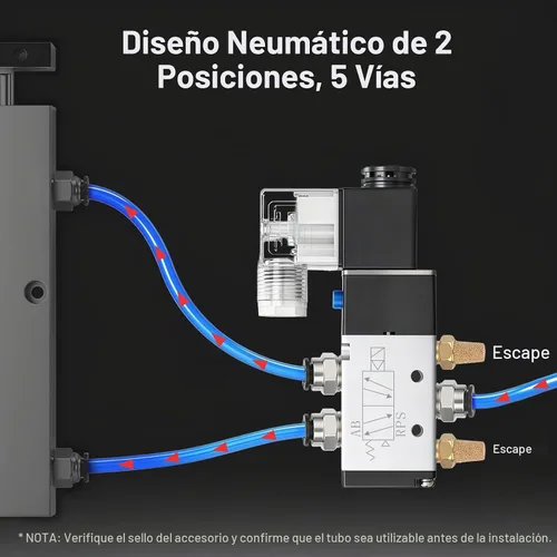 Vista 5 de BAOMAIN 12V DC 5/2 Electroválvula neumática 3 estación Kit 1/4 PT
