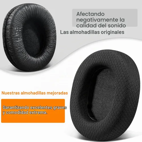 Vista 8 de SOULWIT Almohadillas de malla para Sony MDR-7506/MDR-V6/MDR-V7/MDR-CD900ST - Negro