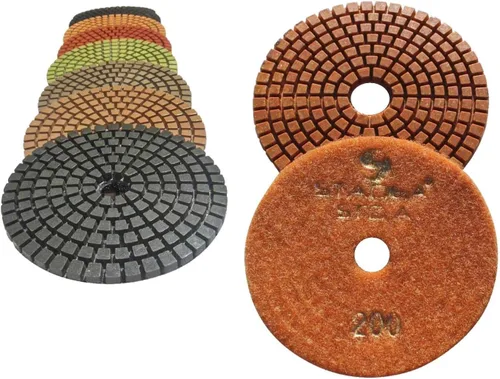 Vista 22 de Grit 50 4" Diamond Pulir Pads Premium Grado Mojado Flexible 3 MM Alto