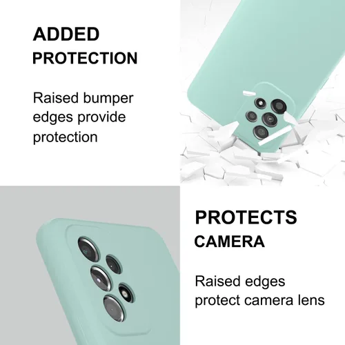 Vista 4 de Funda para Galaxy A53 5G de 6.5 pulgadas, silicona líquida suave protectora y forro de microfibra antiarañazos, a prueba de golpes, compatible