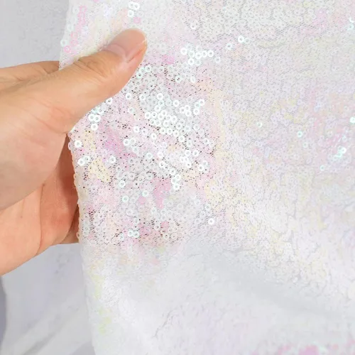 Vista 13 de Partisout Tela de lentejuelas por el patio - Tela de 3mm brillante para manualidades DIY, disfraces y decoración de fiesta Material de brillo, 3