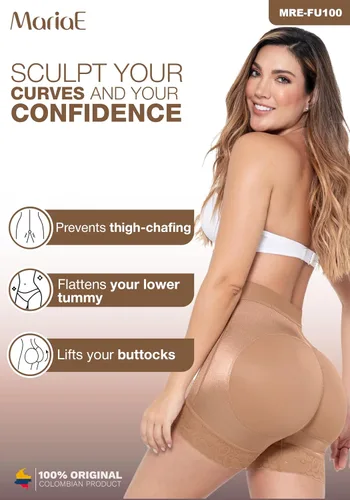 Vista 5 de Faja colombiana MARIAE FU100 Faja corta con control de abdomen Fajas Colombianas Moldeadoras Levanta Cola para Vestidos