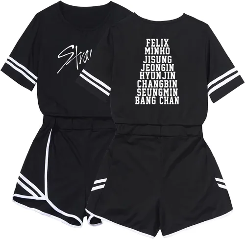 Vista 7 de DHSPKN Skz Merch - Conjunto de camiseta con soporte para camiseta y pantalones calientes, camiseta unisex Jisung Felix Minho Changbin