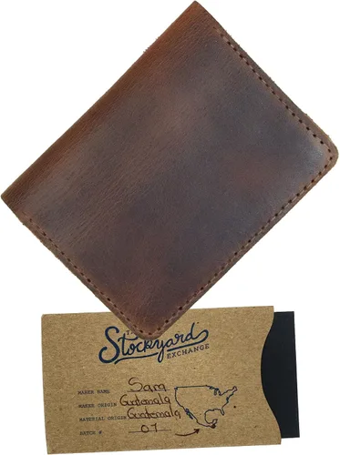 Vista 7 de Hide & Drink, Billetera plegable para tarjetas diagonal, hecha a mano de cuero de grano completo, almacenamiento compacto con clase, profesional