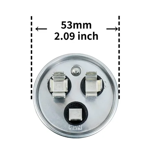 Vista 2 de BOJACK 40+5uF 40/5MFD ±6% 370V CBB65 Condensador de arranque circular de doble funcionamiento para funcionamiento de motor AC o arranque