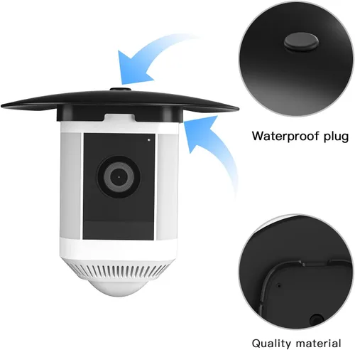 Vista 4 de HOLACA Cubierta de cámara con sombra de lluvia solar para cámara Spotlight Plus, funda protectora para protección contra rayos UV resistente, fácil