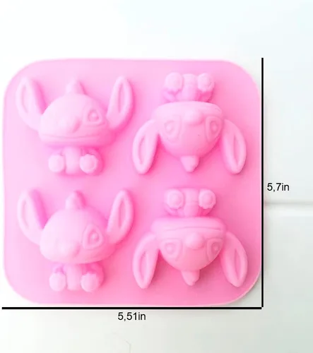 Vista 4 de INKU - Molde de silicona de 4 cavidades para bricolaje, moldes de fondant, dulces, chocolate, bandeja para tartas, chocolates 3D, dulces duros