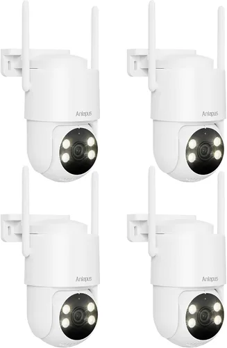 Vista 10 de Anlapus 2 cámaras de seguridad WiFi C281 3MP 2K para exteriores, cámara de seguridad con cable Pan/Tilt de 360°, detección AI, pista automática