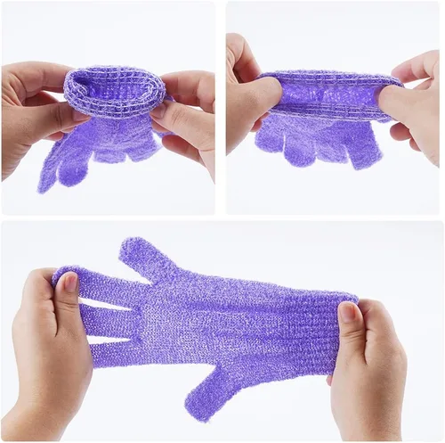 Vista 3 de 10 pares de guantes exfoliantes, 100% nailon de doble cara, 10