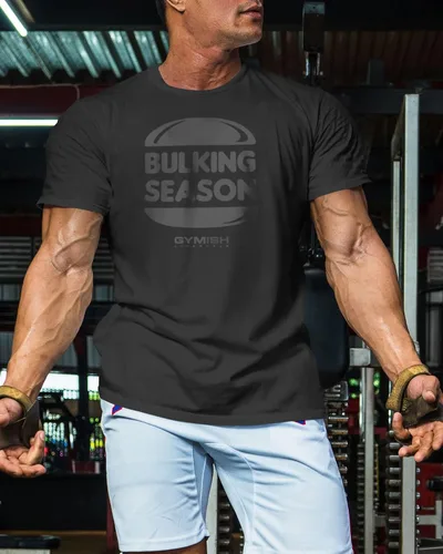Vista 3 de Camisetas de entrenamiento para hombre, camiseta de gimnasio de temporada voluminosa, divertida camiseta de levantamiento