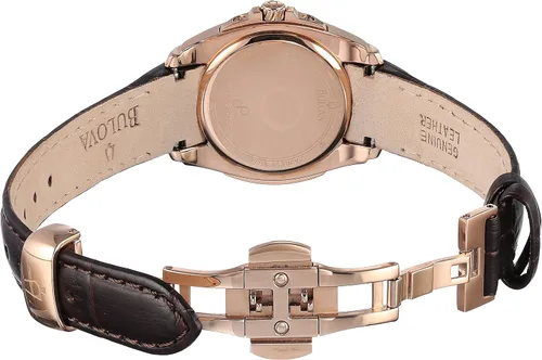 Vista 5 de Bulova 97de la mujer M104Precisionist Longwood Rose-tone Reloj de piel color café