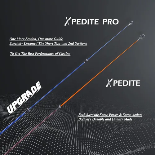 Vista 5 de EOW XPEDITE PRO Cañas de pescar telescópicas portátiles de fundición y spinning, 24T en blanco de carbono y punta de carbono sólido, mango
